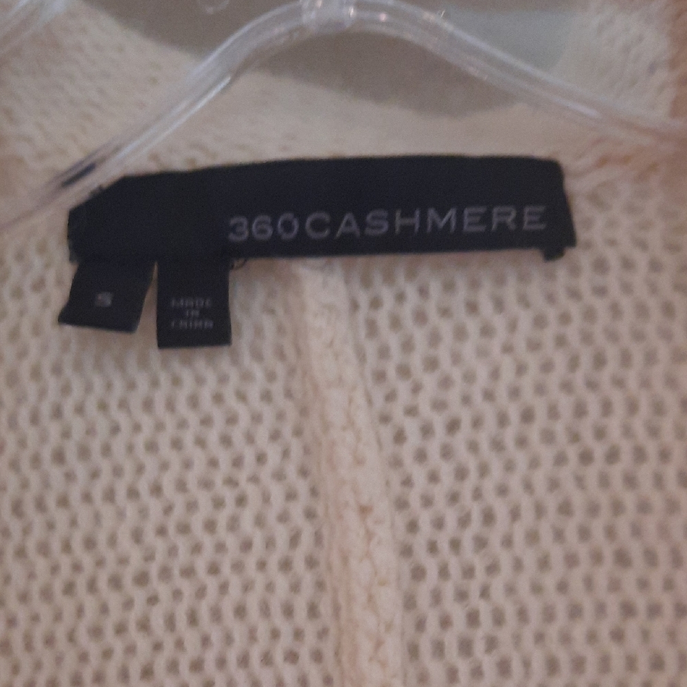360 Cashmere Cream Fringe Cardigan - Picture 2 of 6